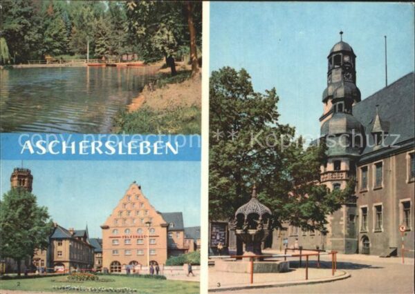 Aschersleben Gondelteich Volkshaus Post Rathaus