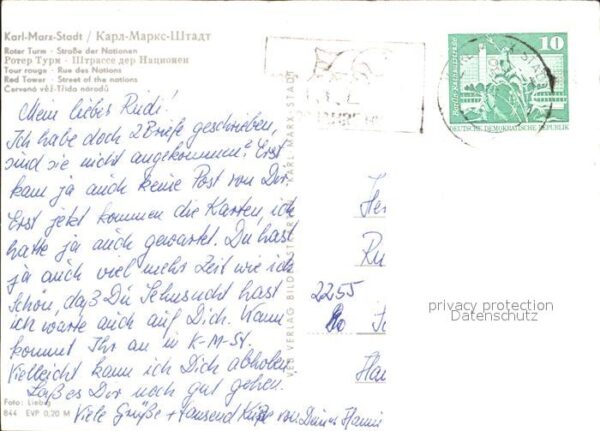 Karl-Marx-Stadt Roter Turm Strasse der Nationen – Bild 2