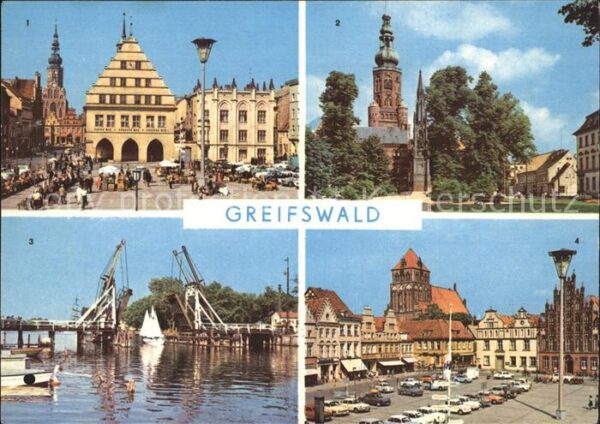 Greifswald Mecklenburg Vorpommern Rathaus Nikolaidom Wiecker Brücke Platz