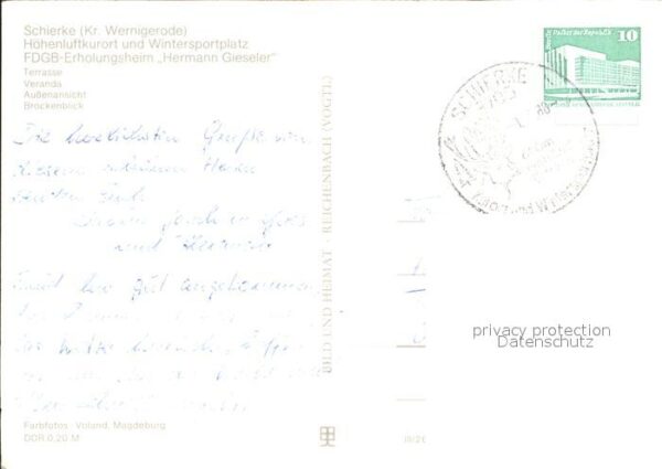 Schierke Harz FDGB Erholungsheim Hermann Gieseler – Bild 2