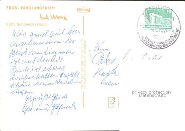 Schoeneck Vogtland FDGB Erholungsheim Karl Marx – Bild 2