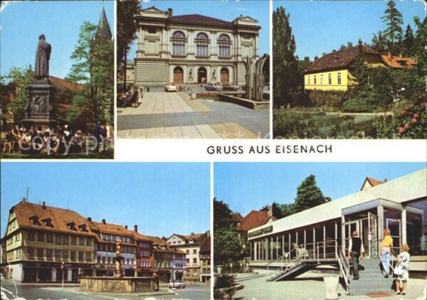 Eisenach Thueringen Lutherdenkmal Landestheater Markt