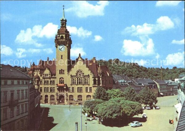 Waldheim Sachsen Rathaus und Platz der Befreiung