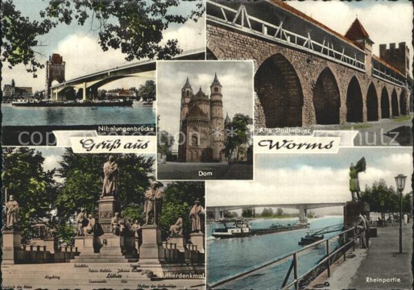 Worms Rhein Niberlungenbrücke Dom Rheinpartie Stadt