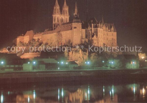 Meissen Elbe Sachsen Albrechtsburg und Dom an der Elbe bei N