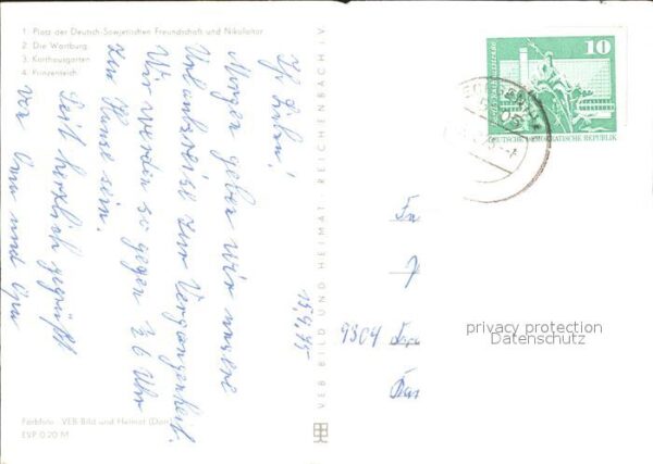 Eisenach Thueringen Nikolaitor Wartburg Karthausgarten Prin – Bild 2