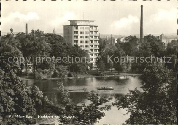 Karl-Marx-Stadt Hochhaus am Schloßteich