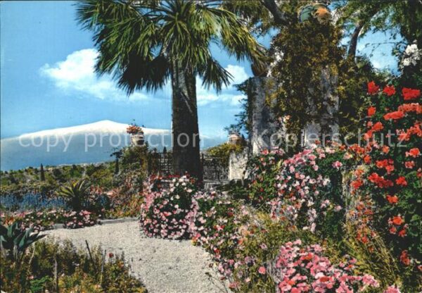 Taormina Sizilien L´Etna di tra i fiori der Aetna Berg zw