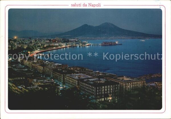 Napoli Neapel Panorama bei Nacht Panorama notturno