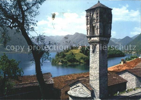Lago di Como Torre Gotica isola Comacina