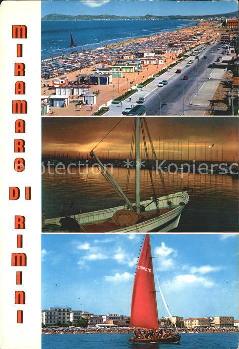 Miramare di Rimini  Strand spiaggia Segelschiff