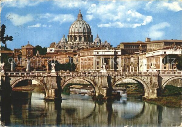 Roma Rom Ponte Sant Angelo e la Cupola di San Pi