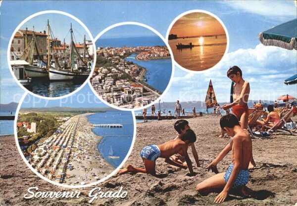 Grado Gorizia spiaggia Strand Segelboote