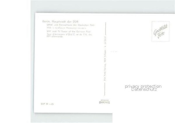 Berlin UKW- und Fernsehturm der Deutschen Post – Bild 2