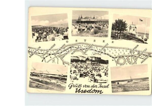 Usedom Landkarte Strand Promenade See