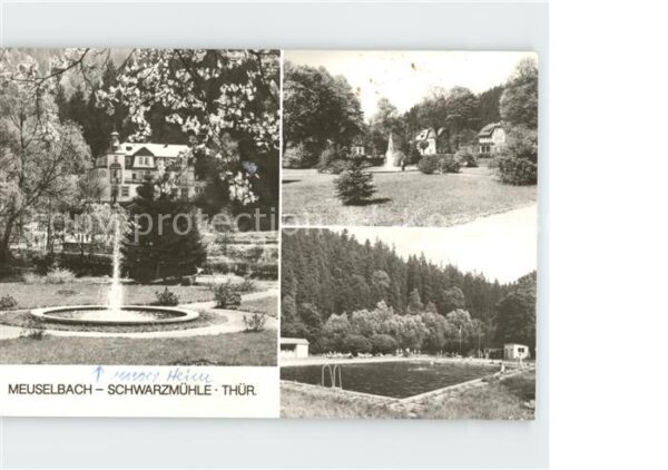 Meuselbach-Schwarzmuehle Park mit Brunnen Freibad
