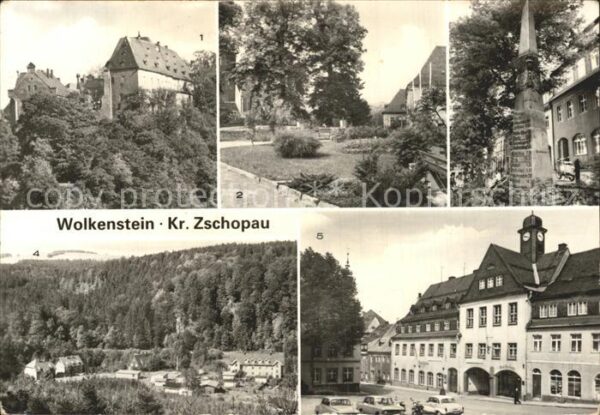 Wolkenstein Erzgebirge Schloss Karl Marx Platz Postmeilensäule
