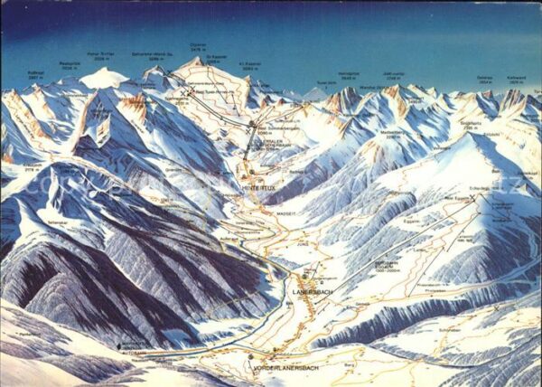 Tuxertal Reliefkarte Skigebiet
