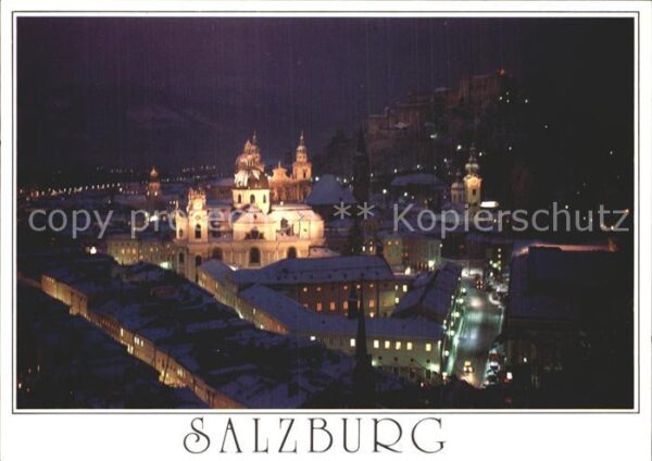Salzburg Oesterreich Winterlandschaft Nachtaufnahme