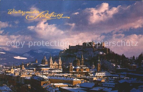 Salzburg Oesterreich Winterzauber Mönchsberg Altstadt