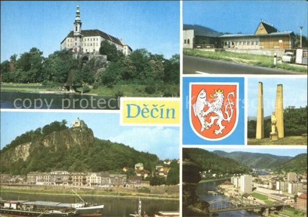 Decin Boehmen Schloss Elbe Schäferwand  Luftaufnahme
