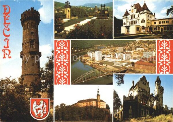 Decin Boehmen Turm Schloss Parkanlagen Restaurant