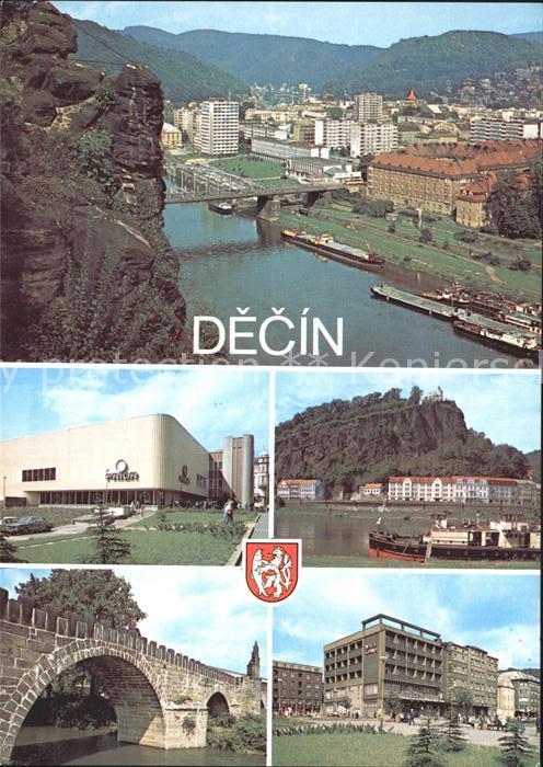 Decin Boehmen Ortsansichten Gebirge Schiffanlegestell
