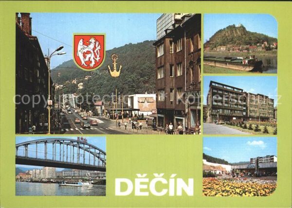 Decin Boehmen Brücke Elbe Hauptstraße Schloss