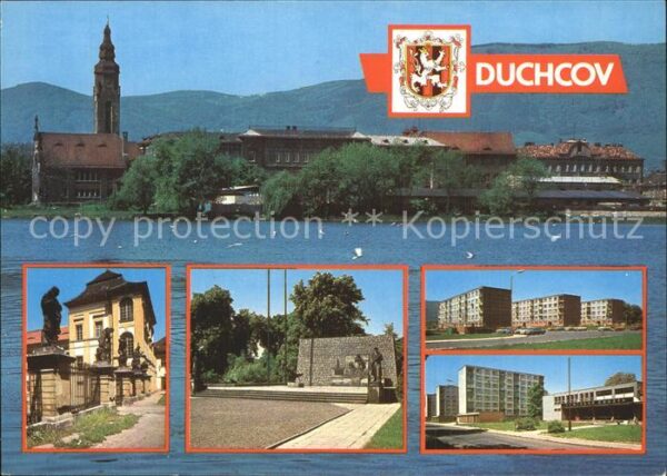 Duchcov Schloss Viadukt Hochhäuser
