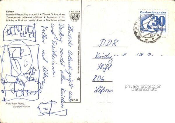 Doksy Hirschberg See  Kirche Park Badestrand – Bild 2