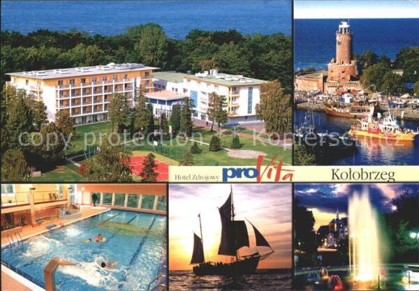 Kolobrzeg Polen Hotel Zdrojowy Leuchtturm Segelschiff A