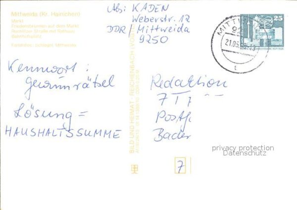 Mittweida Markt Friedensbrunnen Rathaus Bahnhofsp – Bild 2