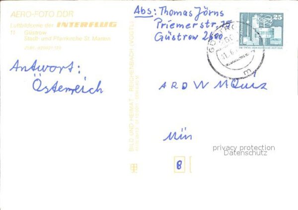 Guestrow Mecklenburg Vorpommern Fliegeraufnahme Stadt- Pfarrkirche St. – Bild 2