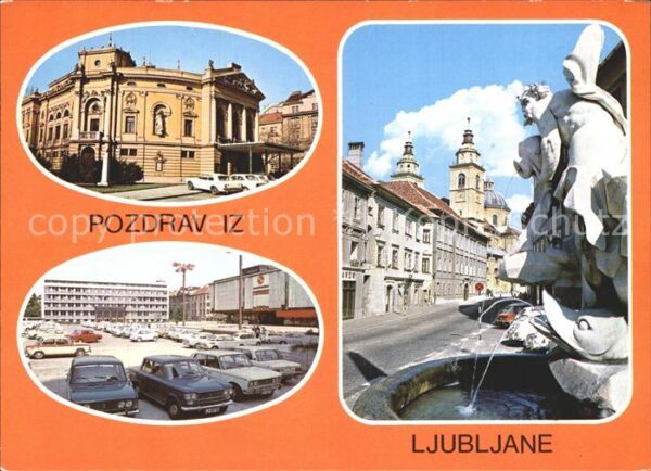 Ljubljana Brunnen Teilansichten