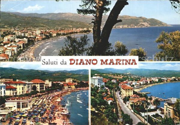 Diano Marina Blick auf die Stadt mit Strand und Prom