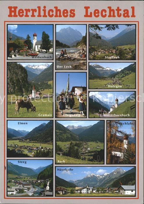 Lechtal Tirol Panoramakarte Stanzach Hinterhorn