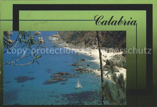 Italien Italia Italy Calabria Strand Küste  Meer Segelboot