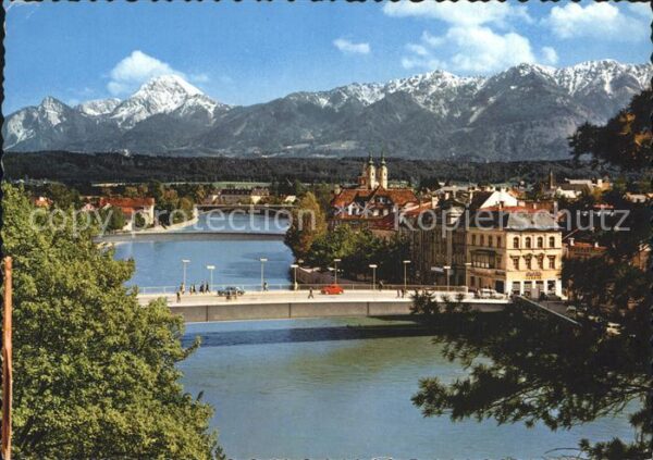 Villach Kaernten Draubrücke Mittagskogel