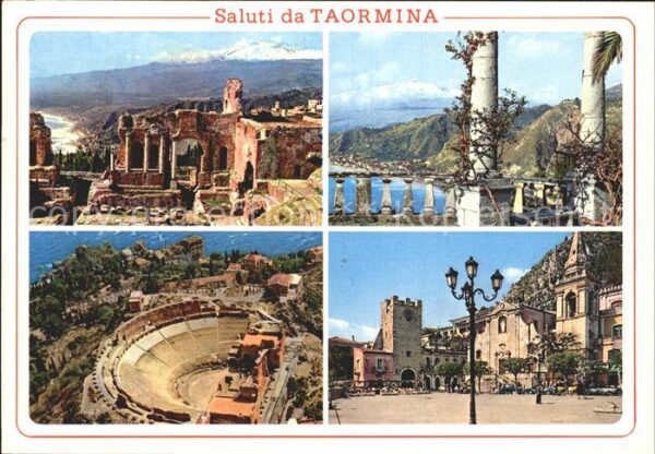 Taormina Sizilien Antiktheater Die Ränge Marktplatz