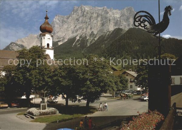 Ehrwald Tirol Rundblick Alpenhauptkamm Kirche