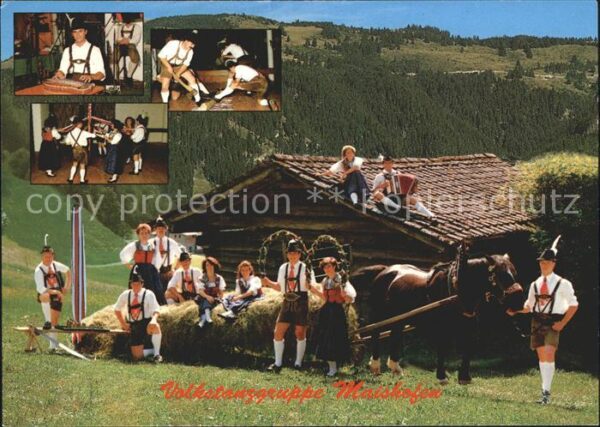 Maishofen Volksgruppe Pferdegespann