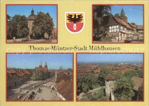 Muehlhausen Thueringen Inneres Frauentor Blick Rabenturm Kirch