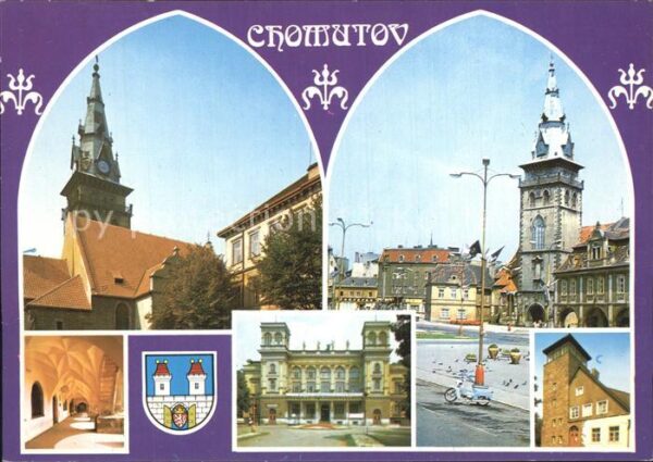 Chomutov Marktplatz Kirche Parksäle