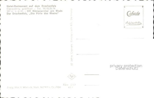 Koenigswinter Hotel Restaurant auf dem Drachenfels Pe – Bild 2