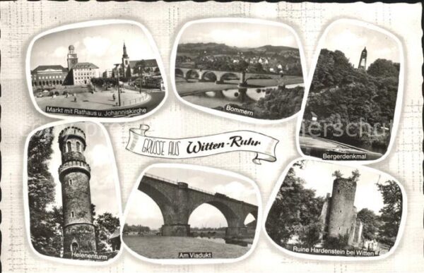 Witten Ruhr Markt Rathaus Johanniskirche Bommern Be