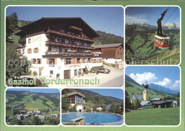 Saalbach-Hinterglemm Gasthof Vorderronach Kirche Schwimmbad