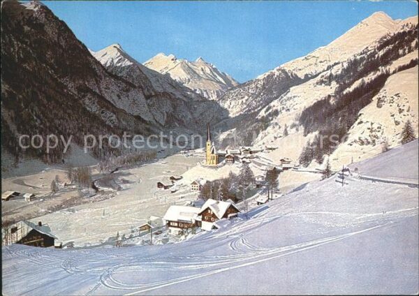 Heiligenblut Kaernten Gesamtansicht mit Grossglockner Winterp