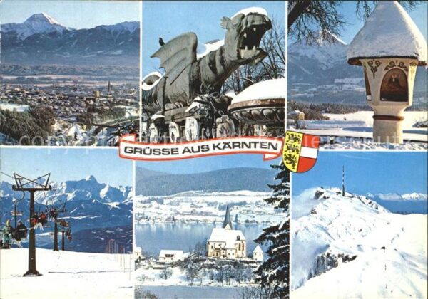 Villach Kaernten Mittagskogel Lindwurmbrunnen Klagenfurt