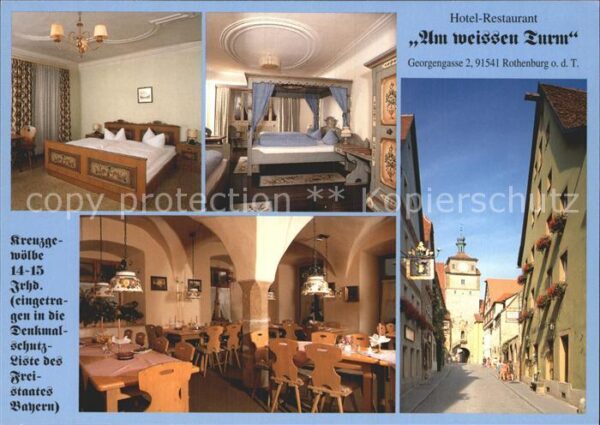 Rothenburg Tauber Hotel Restaurant Am weissen Turm Histor