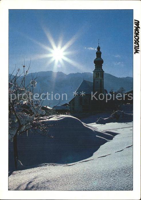 Oberau Tirol Winterpanorama Kirche